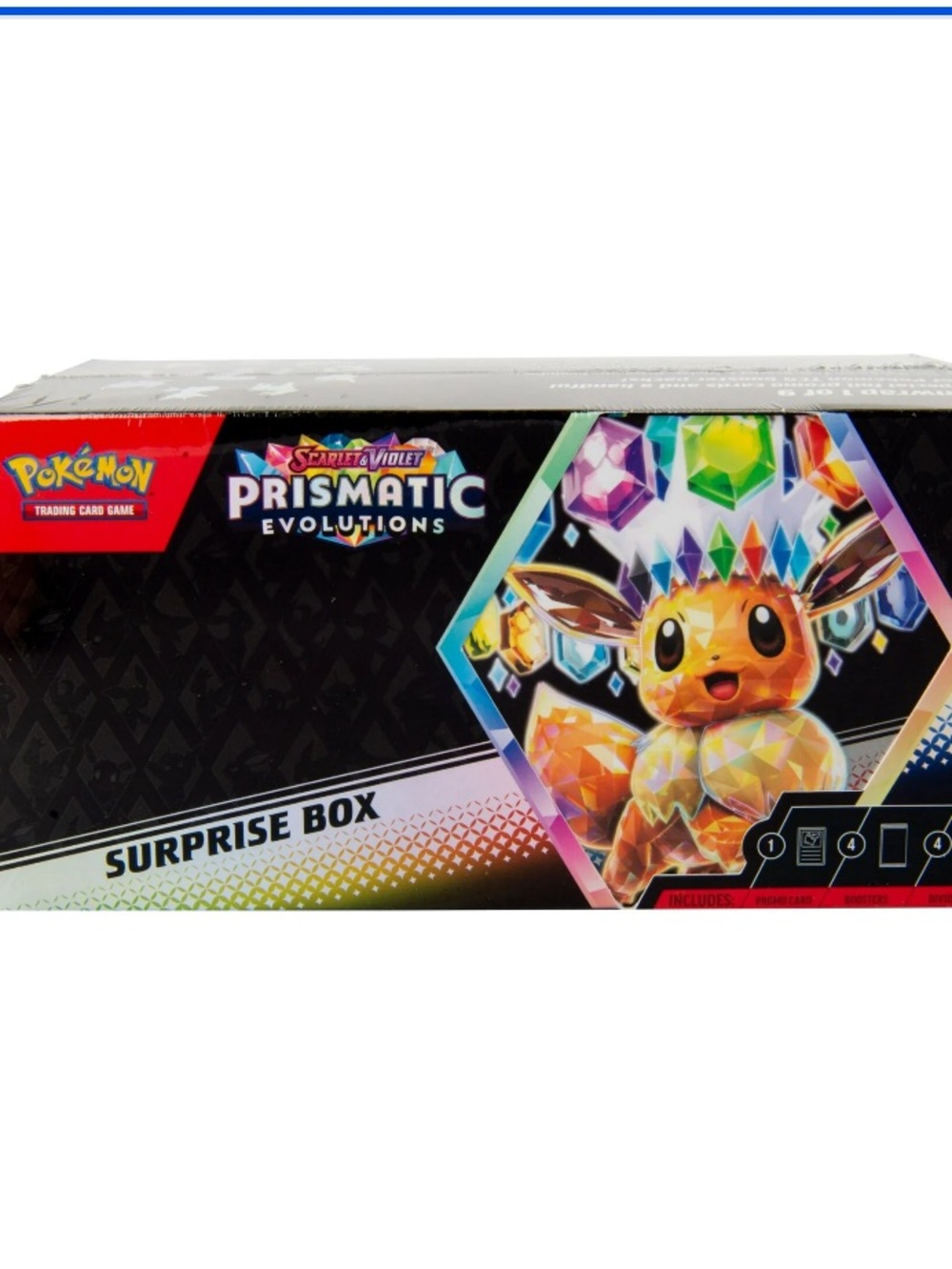 Pokemon Prismatic Evolutions Surprise Box - Eevee (Black, Rainbow)